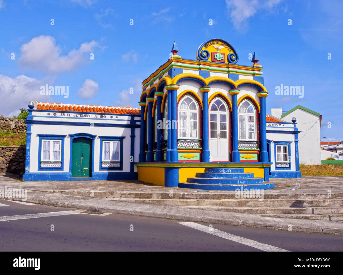 Portugal, Azores, Terceira, Praia da Vitoria, Empire of Holy Spirit Imperio da Caridade. Stock Photo