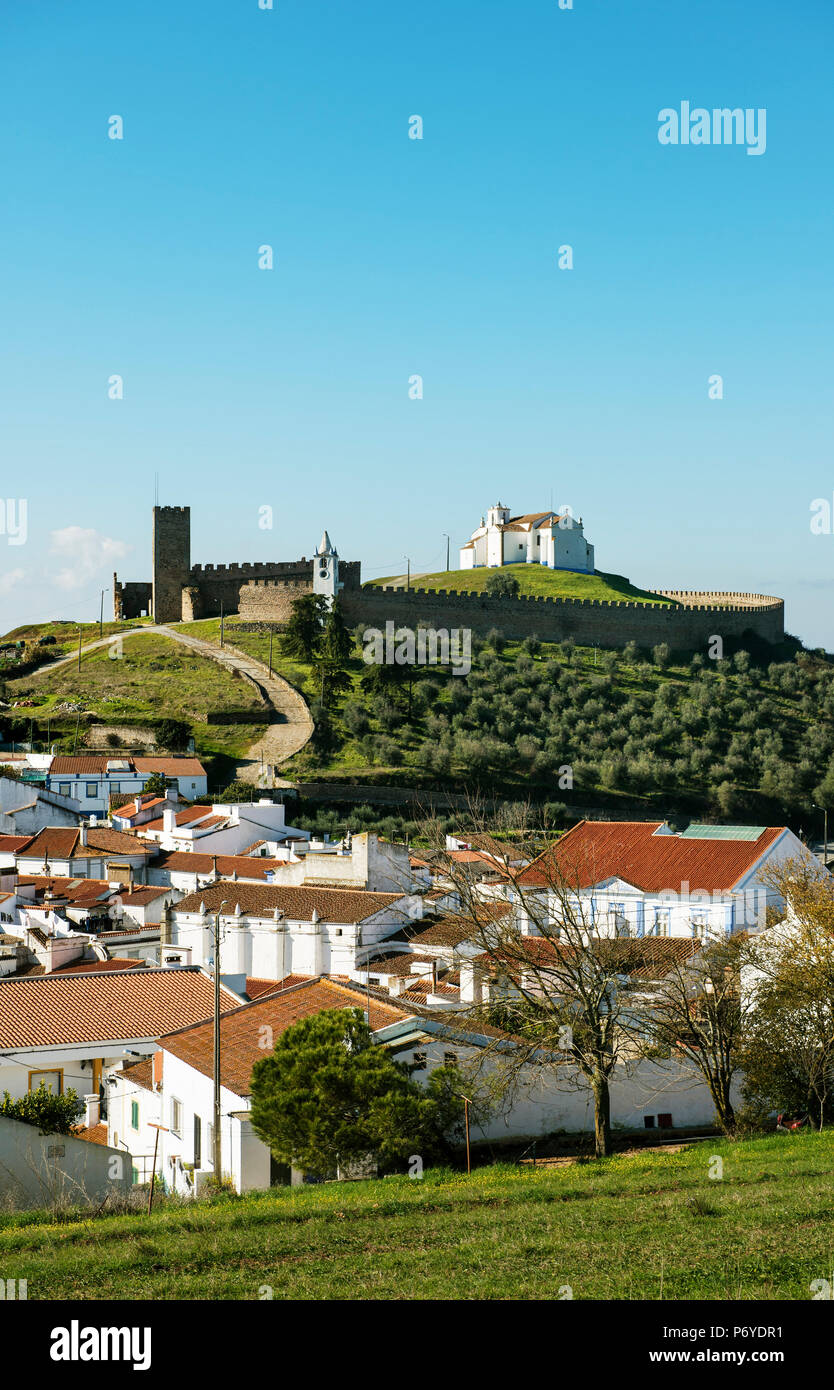 The 13th century medieval castle of Arraiolos. Alentejo, Portugal Stock Photo