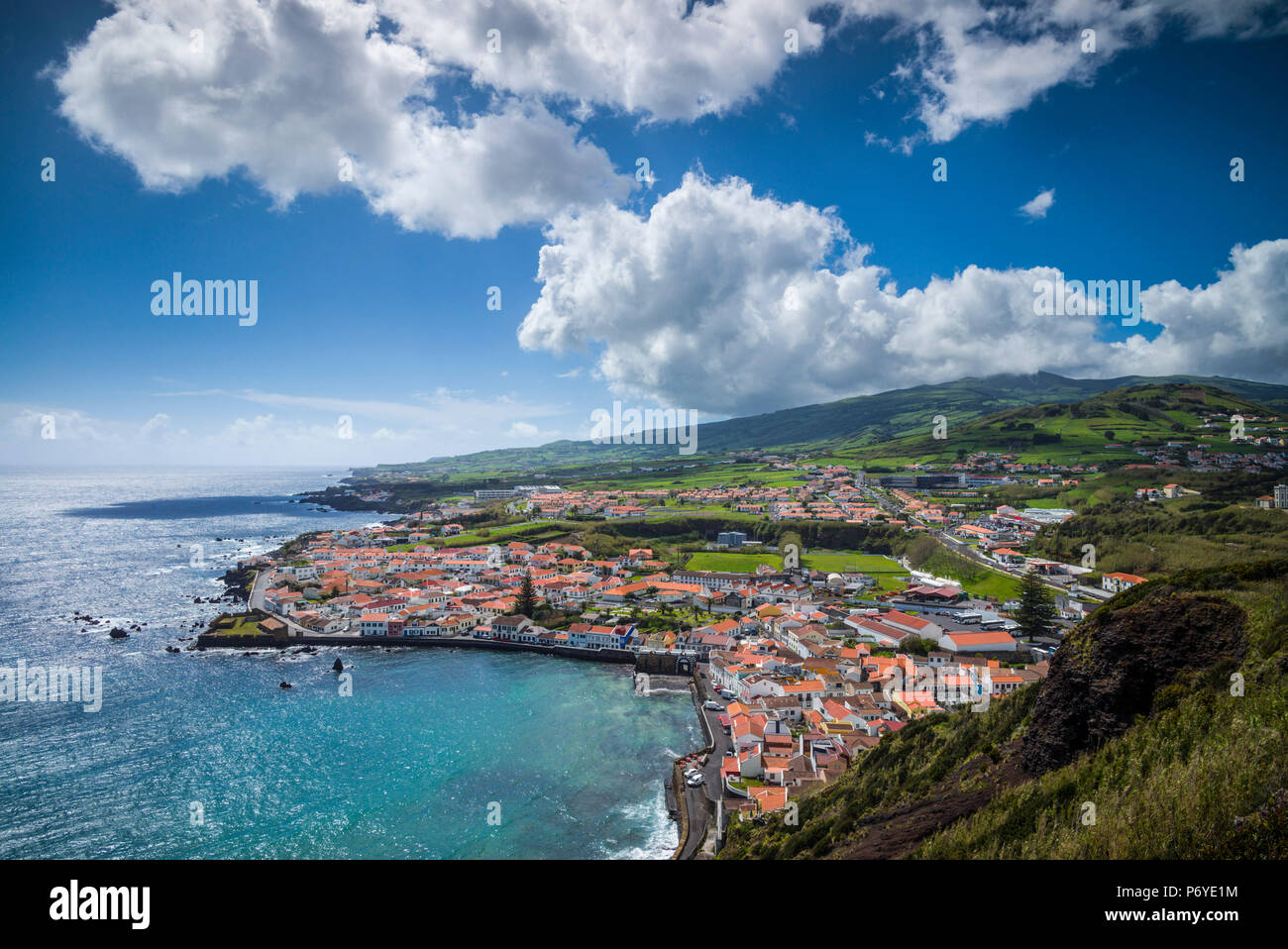 Portugal, Azores, Faial Island, Horta, the old harbor of Porto Pim Stock Photo