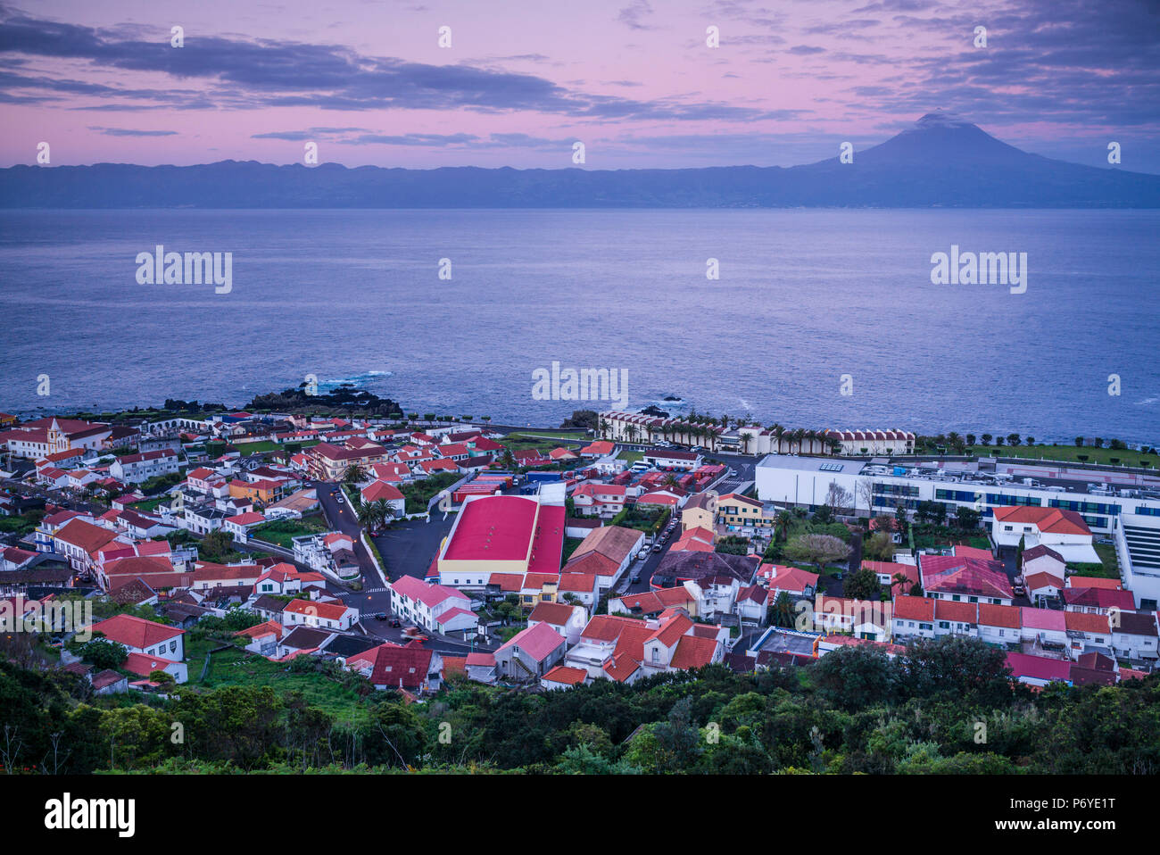 Portugal, Azores, Sao Jorge Island, Velas, dawn Stock Photo