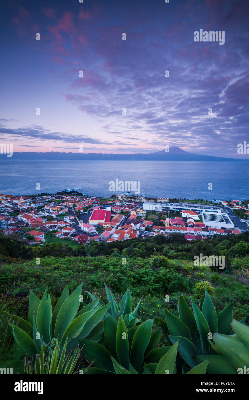 Portugal, Azores, Sao Jorge Island, Velas, dawn Stock Photo