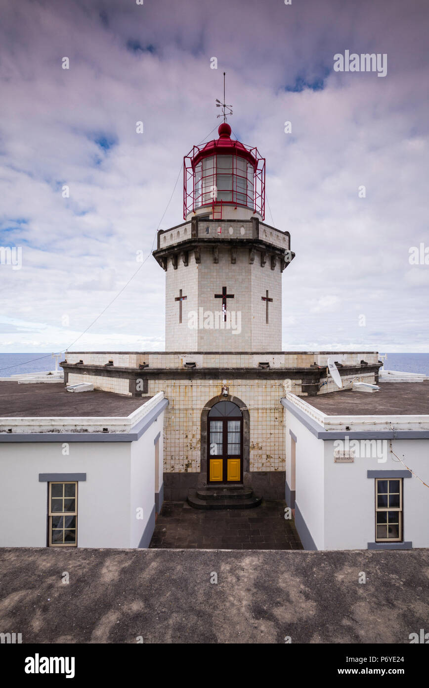 Portugal, Azores, Sao Miguel Island, Nordeste, Ponta do Arnel Lighthouse Stock Photo