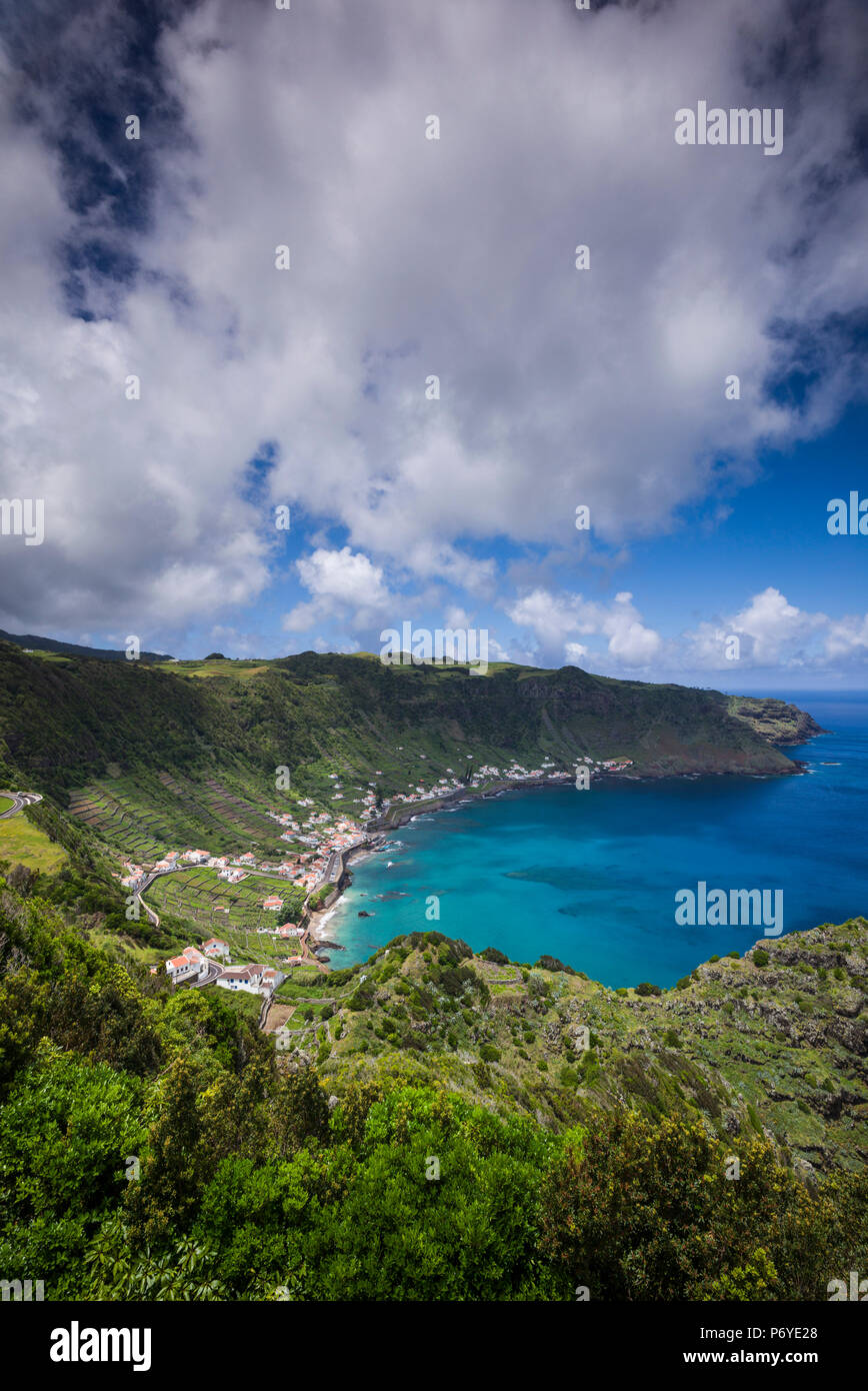 Portugal, Azores, Santa Maria Island, Sao Lourenco with the Baia do Sao Lourenco bay Stock Photo