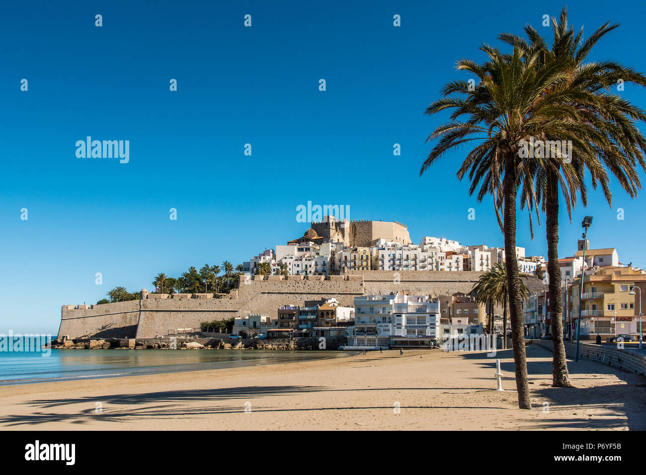 The fortified seaport of Peniscola, Comunidad Valenciana, Spain Stock Photo