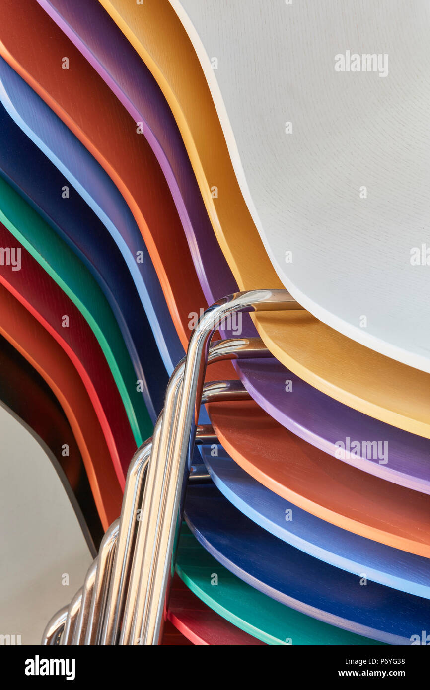Detail view of Republic of Fritz Hansen, London. Fritz Hansen, London, United Kingdom. Architect: N/A, 2018. Stock Photo