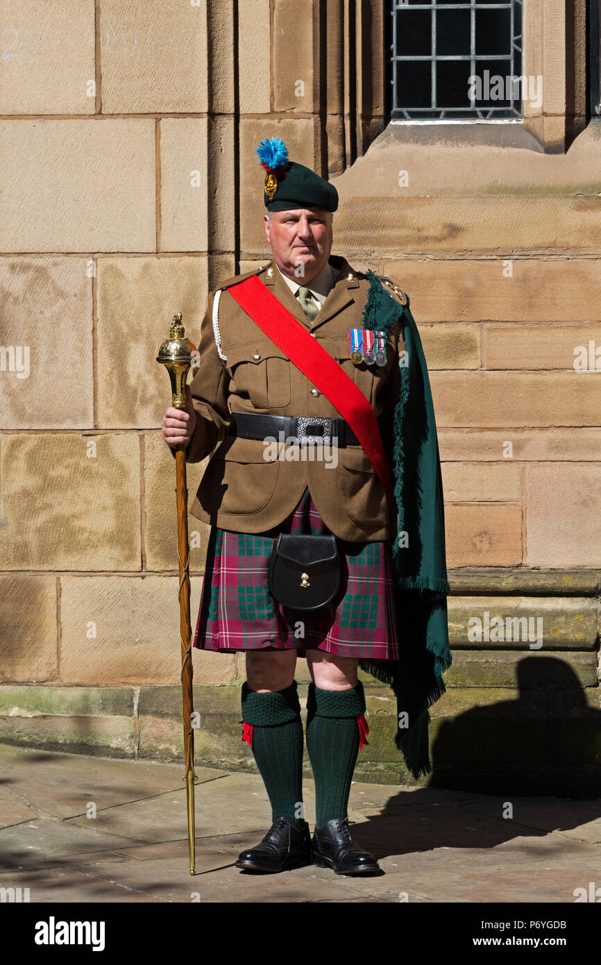 103 Regiment Royal Artillery Pipes and Drums and members of the British