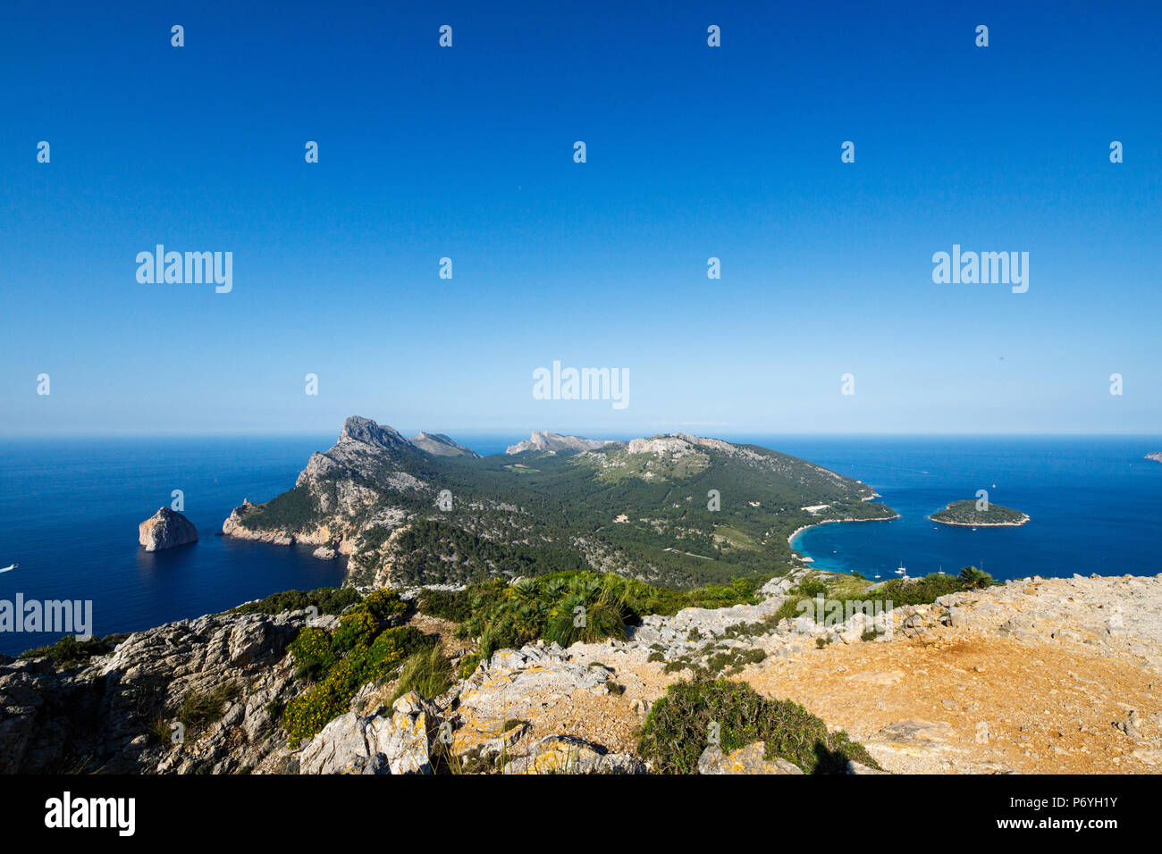 Cap Formentor, seascape, Serra de Tramuntana, Mallorca Spain World heritage UNESCO Stock Photo