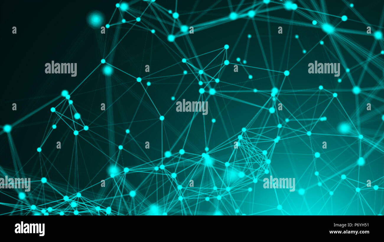 Abstract polygonal space with low polygons. Background with connecting ...