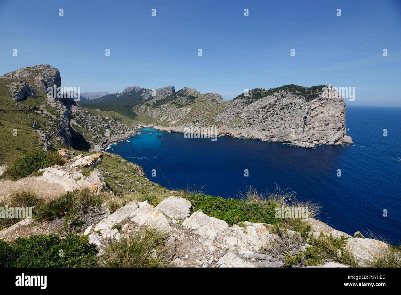 Cala Figuera, Formentor, seascape, Serra de Tramuntana, Mallorca Spain World heritage UNESCO Stock Photo