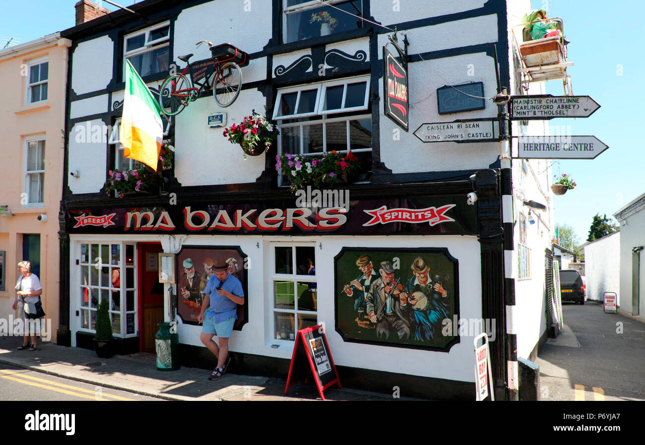Ma Bakers, popular hostelry in Carlingford, Co. Louth, Ireland Stock Photo