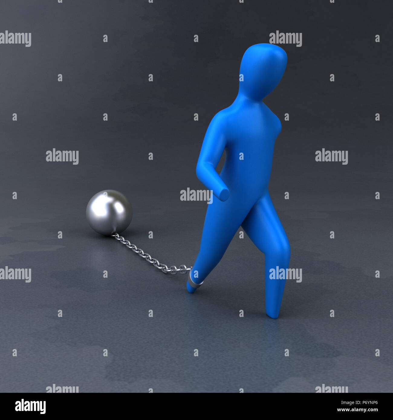 Walking With A Ball And Chain  Great PowerPoint ClipArt for