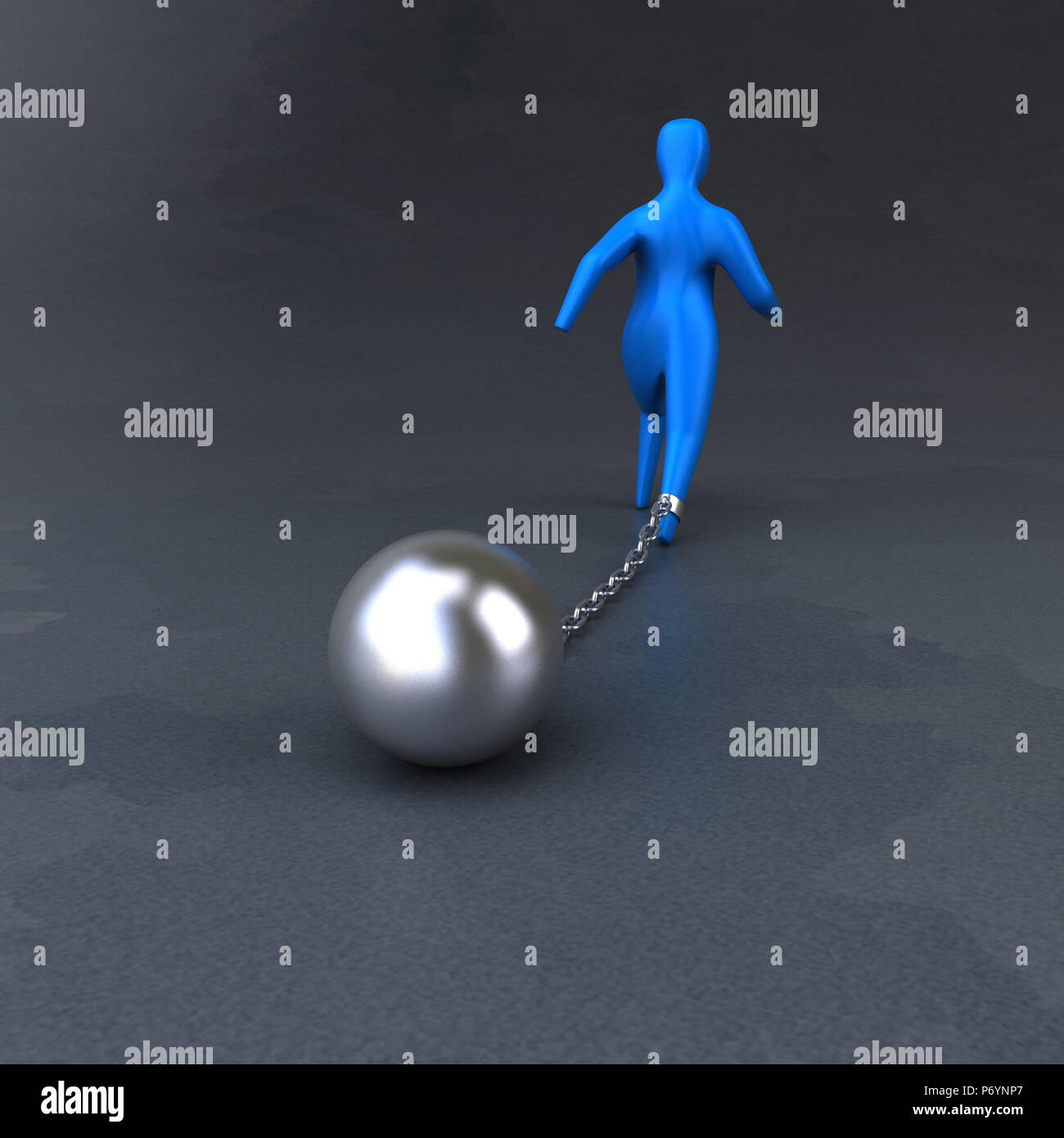 Chain and ball 3D Illustration Stock Photo Alamy