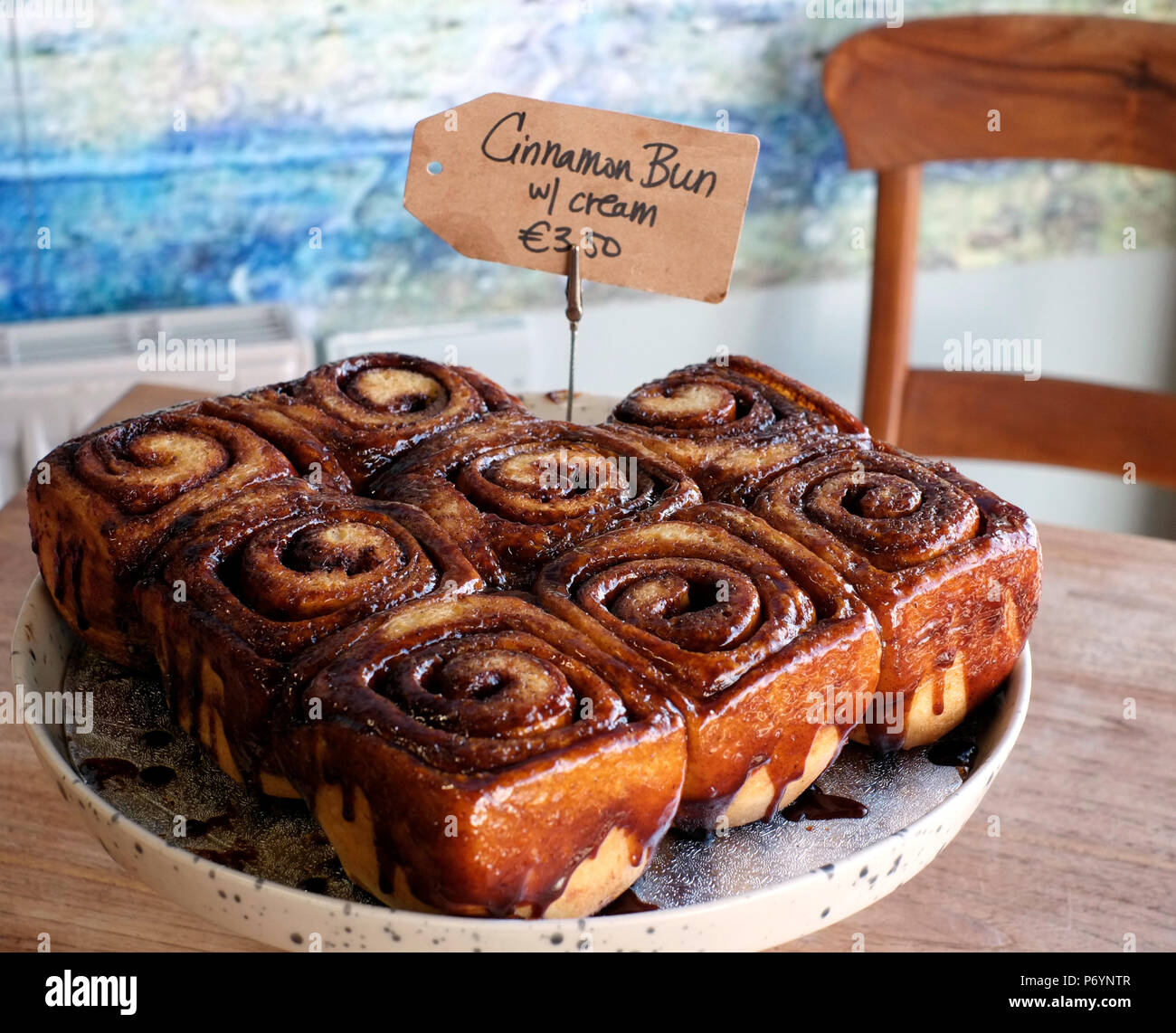Cinnamon buns at Builin Blasta cafe, Spiddal, Co Galway, Ireland Stock Photo