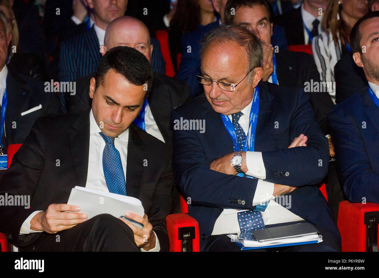 taly, Rome, Confartigianato Assembly: Luigi Di Maio, Leader of Five Star Movement (M5S), Vice-President of the Council of Ministers in talks with Cesa Stock Photo