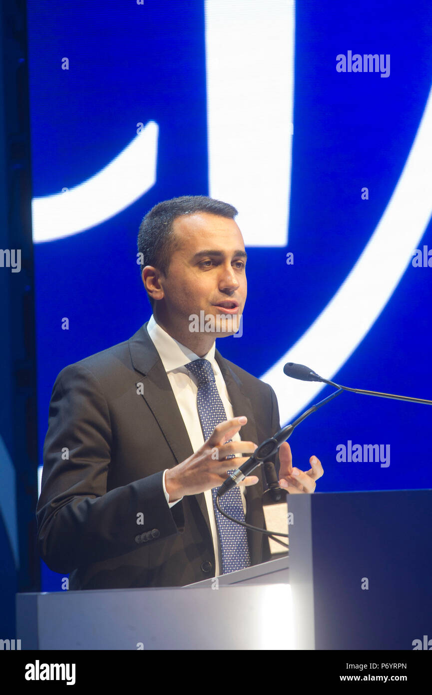 Italy, Rome, Luigi Di Maio, Leader of Five Star Movement (M5S), Vice-President of the Council of Ministers of the Italian Republic from 2018. Stock Photo