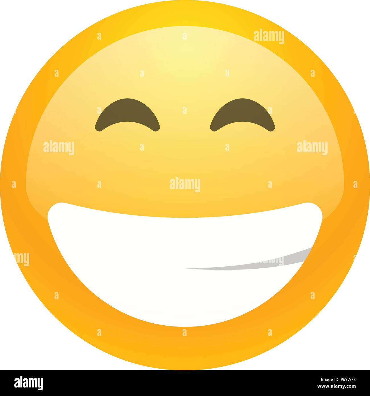 Isolated yellow smiling emoji face icon Stock Vector