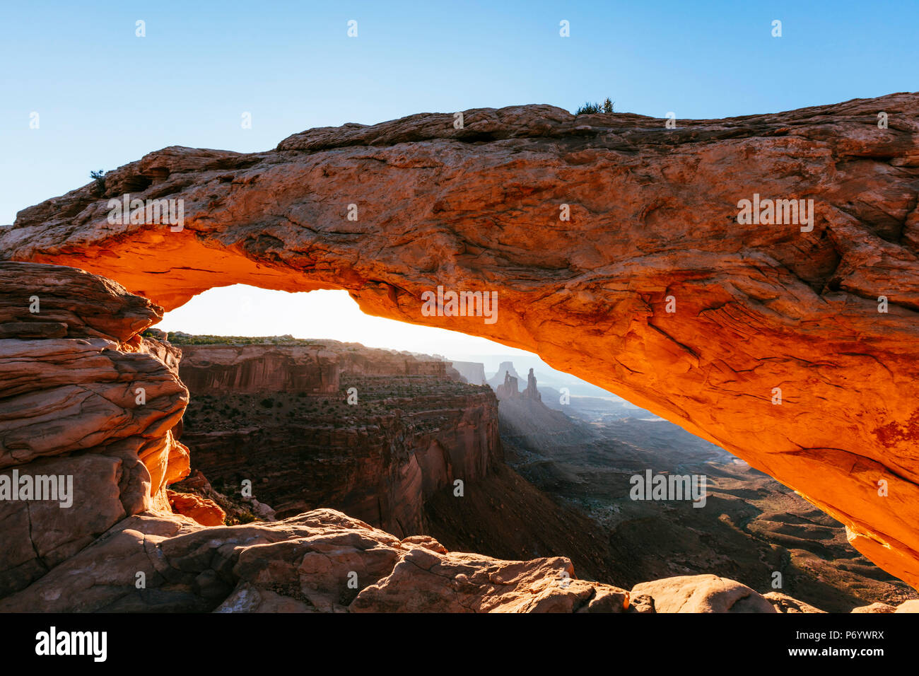 Mesa arch sunrise, Canyonlands national park, Utah, USA Stock Photo