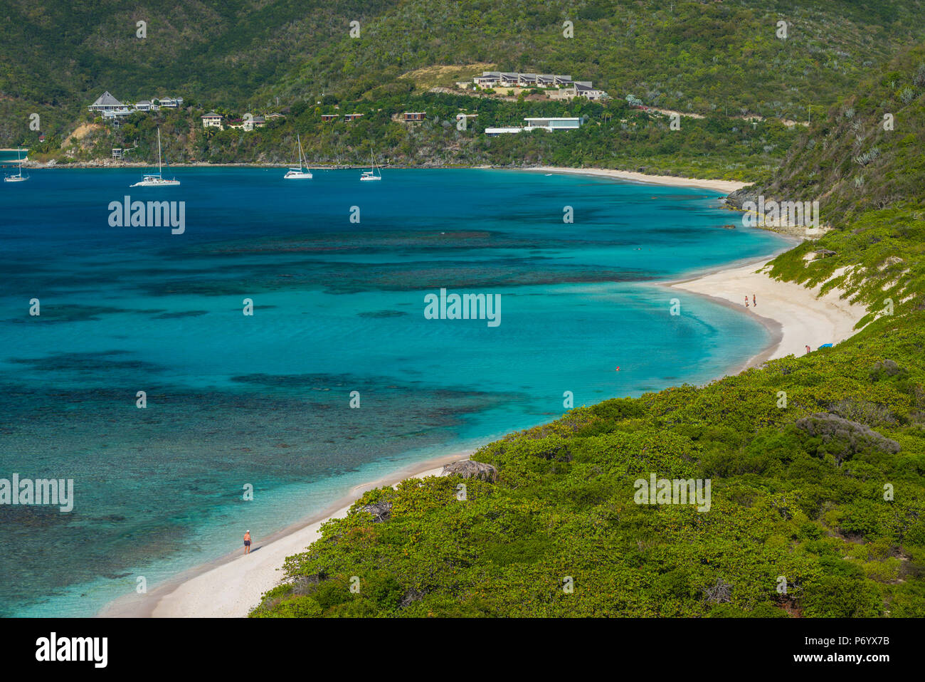 British Virgin Islands, Virgin Gorda, Pond Bay of Pond Bay and Savanah Bay Beach Stock Photo