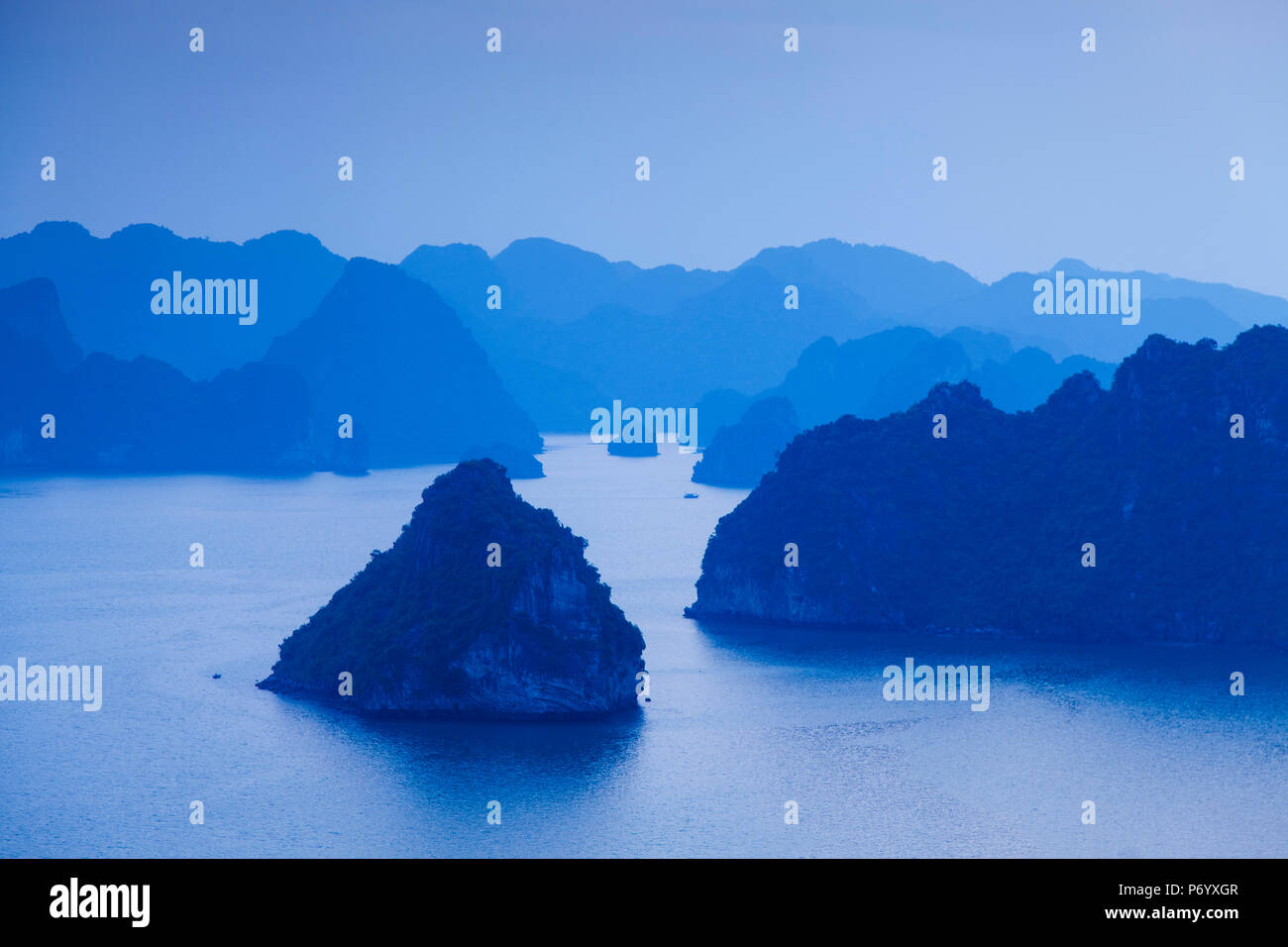 Landscape view over Halong Bay, Vietnam Stock Photo