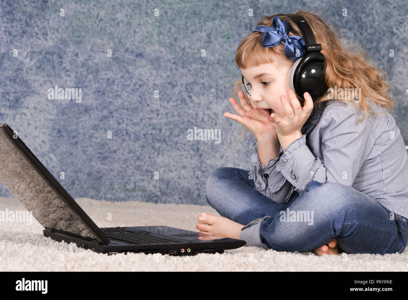 beautiful cute girl using laptop Stock Photo - Alamy