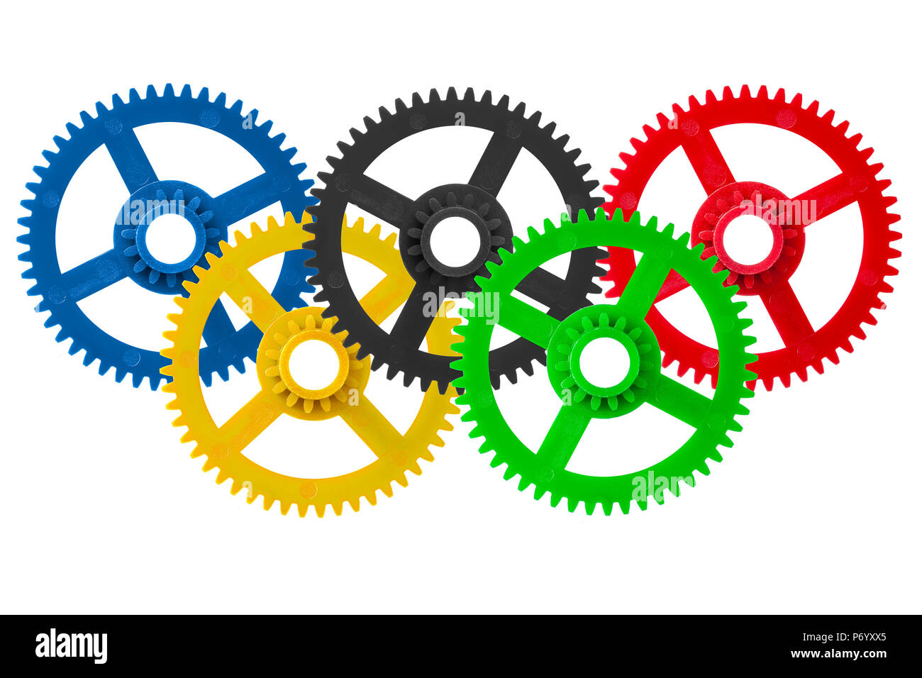 Olympic games logo cogwheels Stock Photo