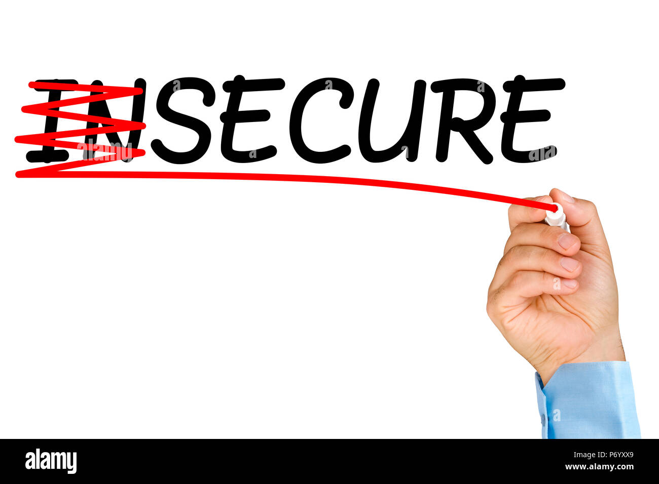 insecure-turns-into-secure-stock-photo-alamy