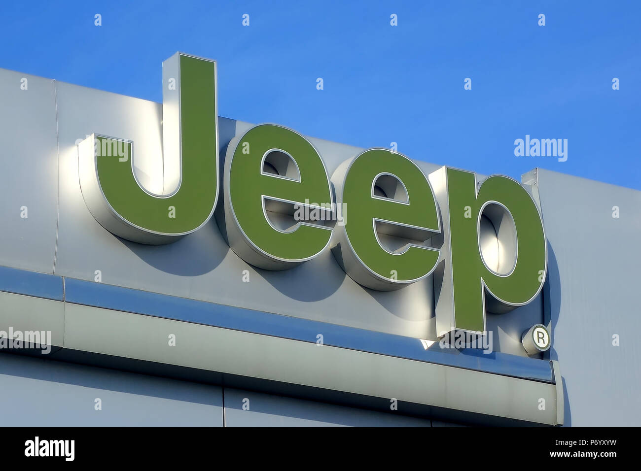 Jeep sign Cars Stock Photo Alamy