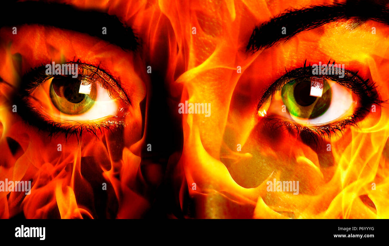 Woman Face burning Close up Stock Photo Alamy