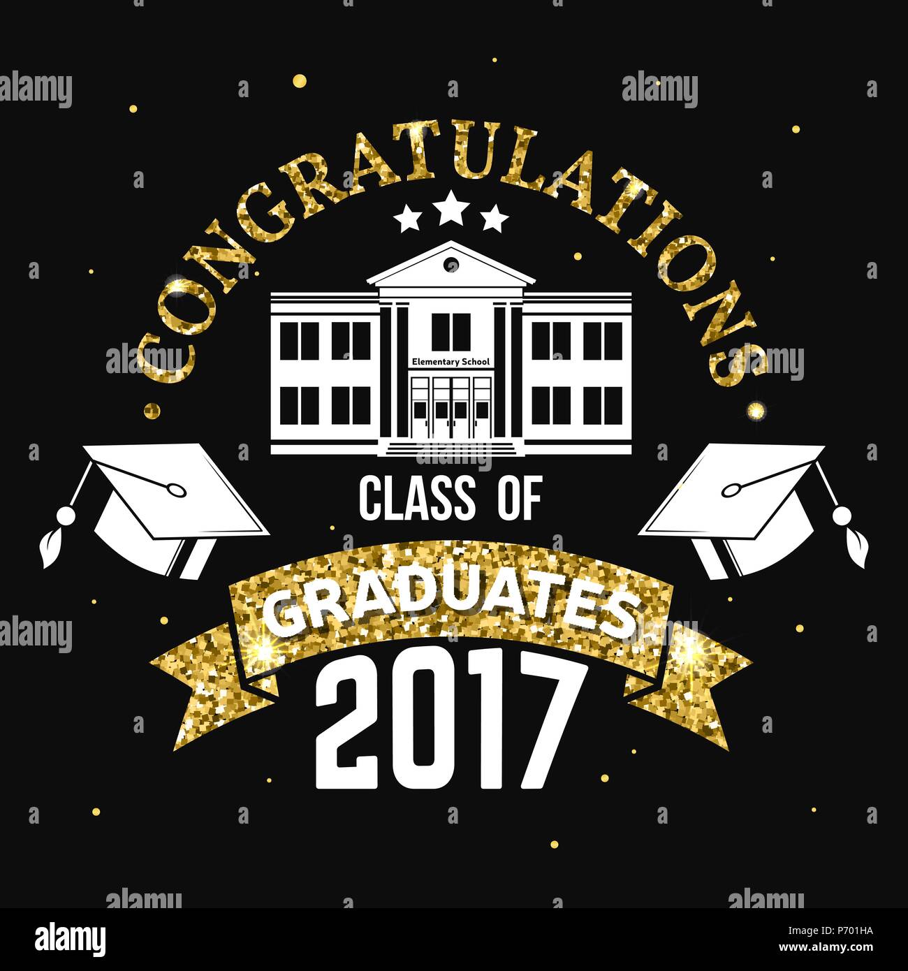 Class of 2017 badge on the chalkboard. Concept for shirt, print, seal ...