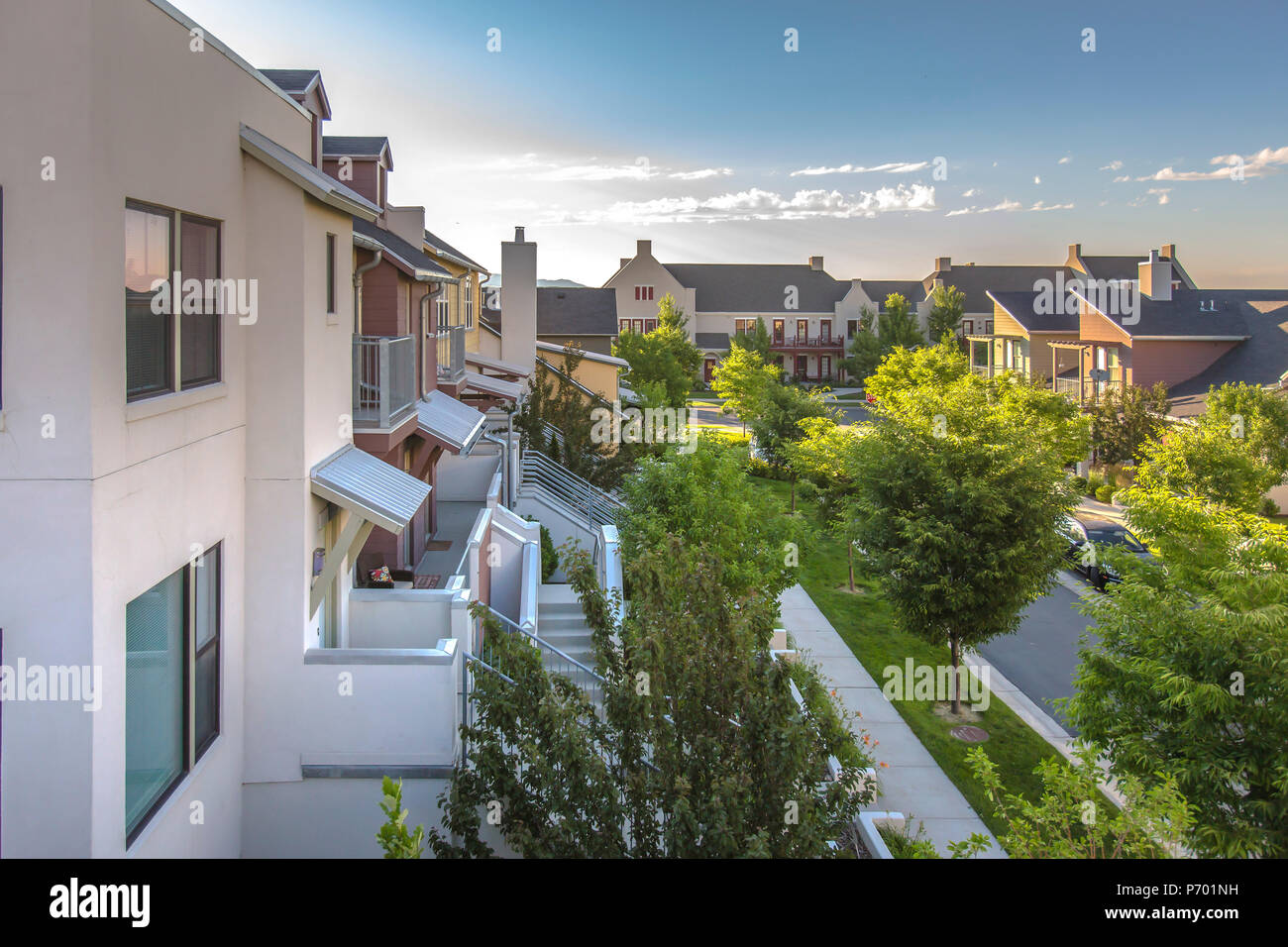Modern home decks in Daybreak Utah Stock Photo Alamy