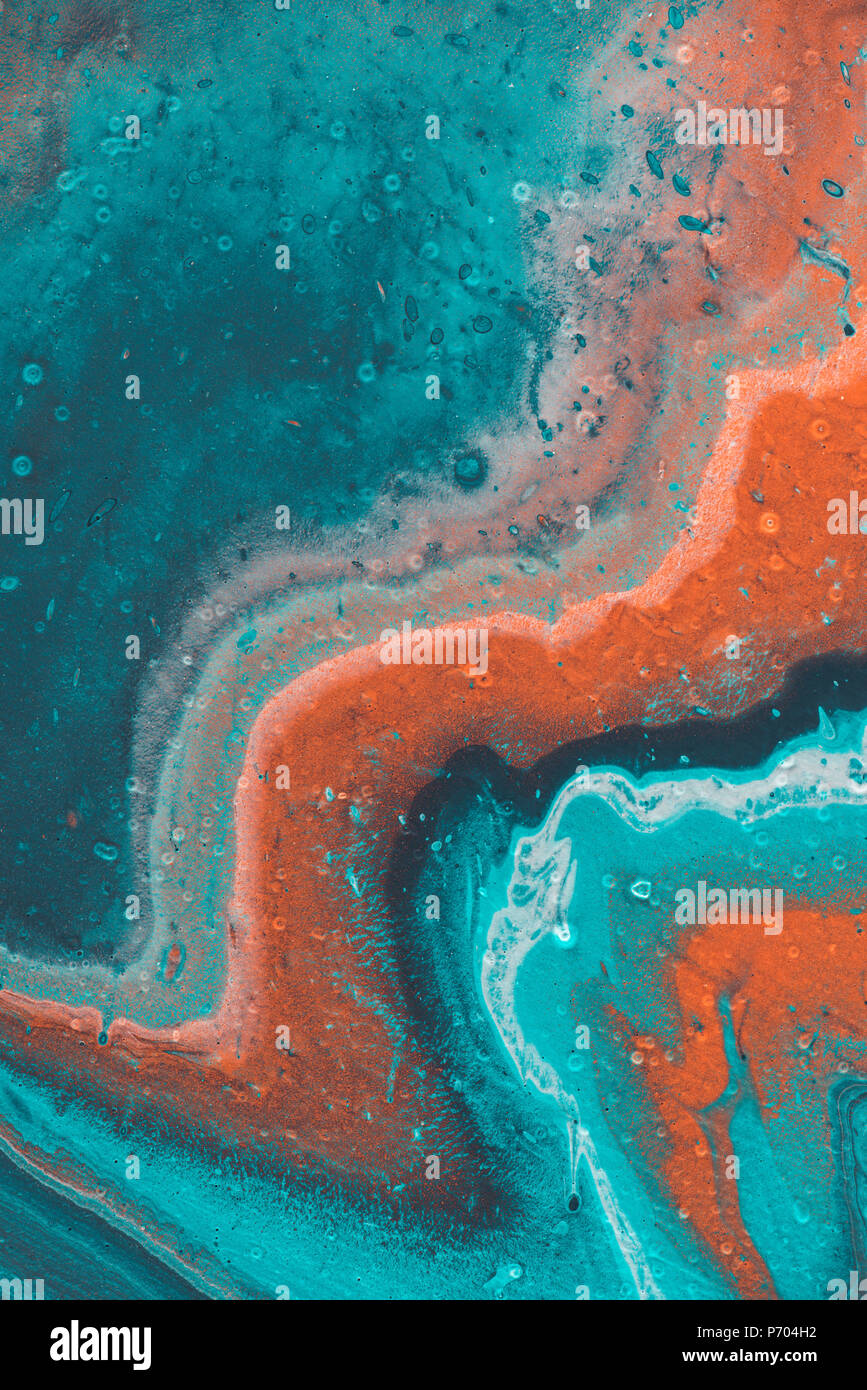 abstract drawing with blue and orange oil paint Stock Photo - Alamy