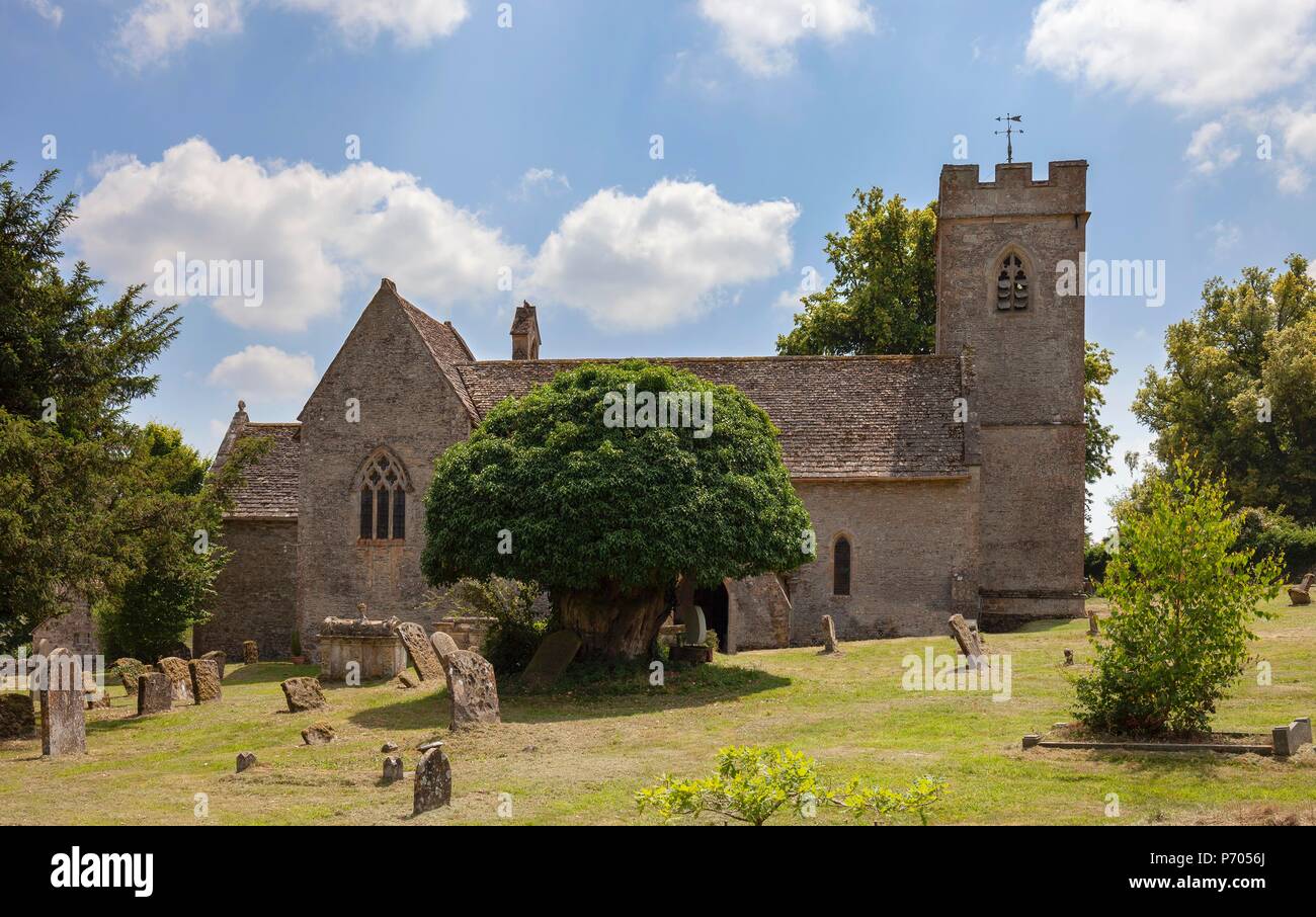 Church at Asthall, Cotswolds, Oxfordshire, England Stock Photo