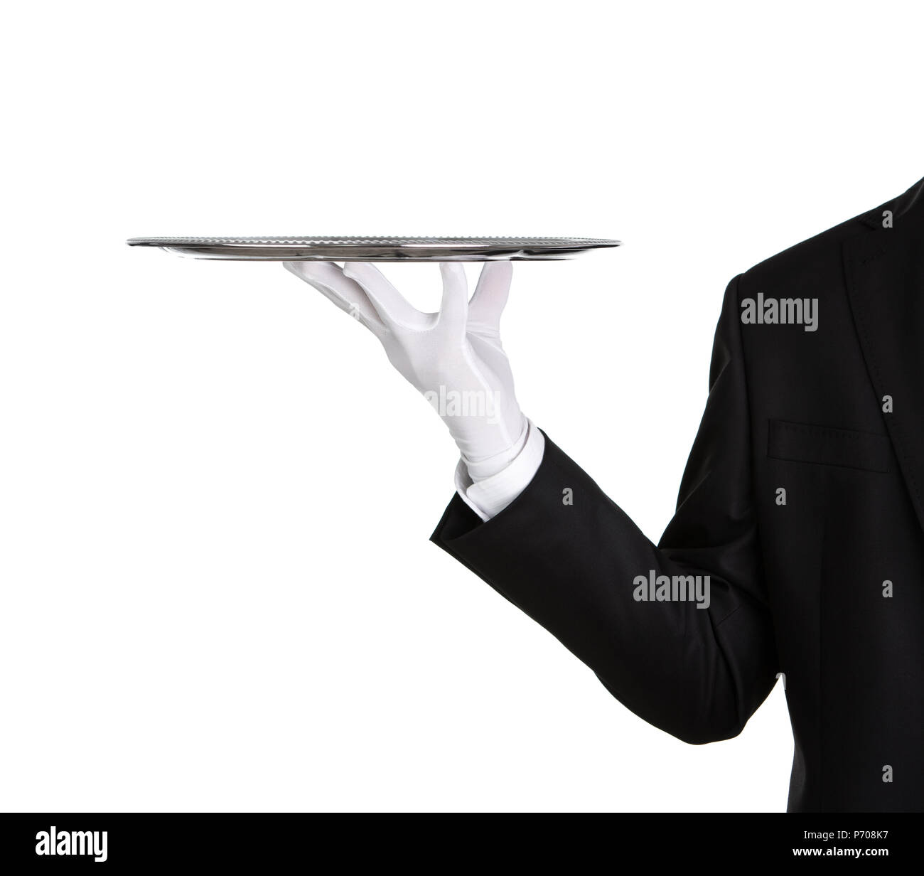 Waiter carrying silver tray hi-res stock photography and images - Alamy