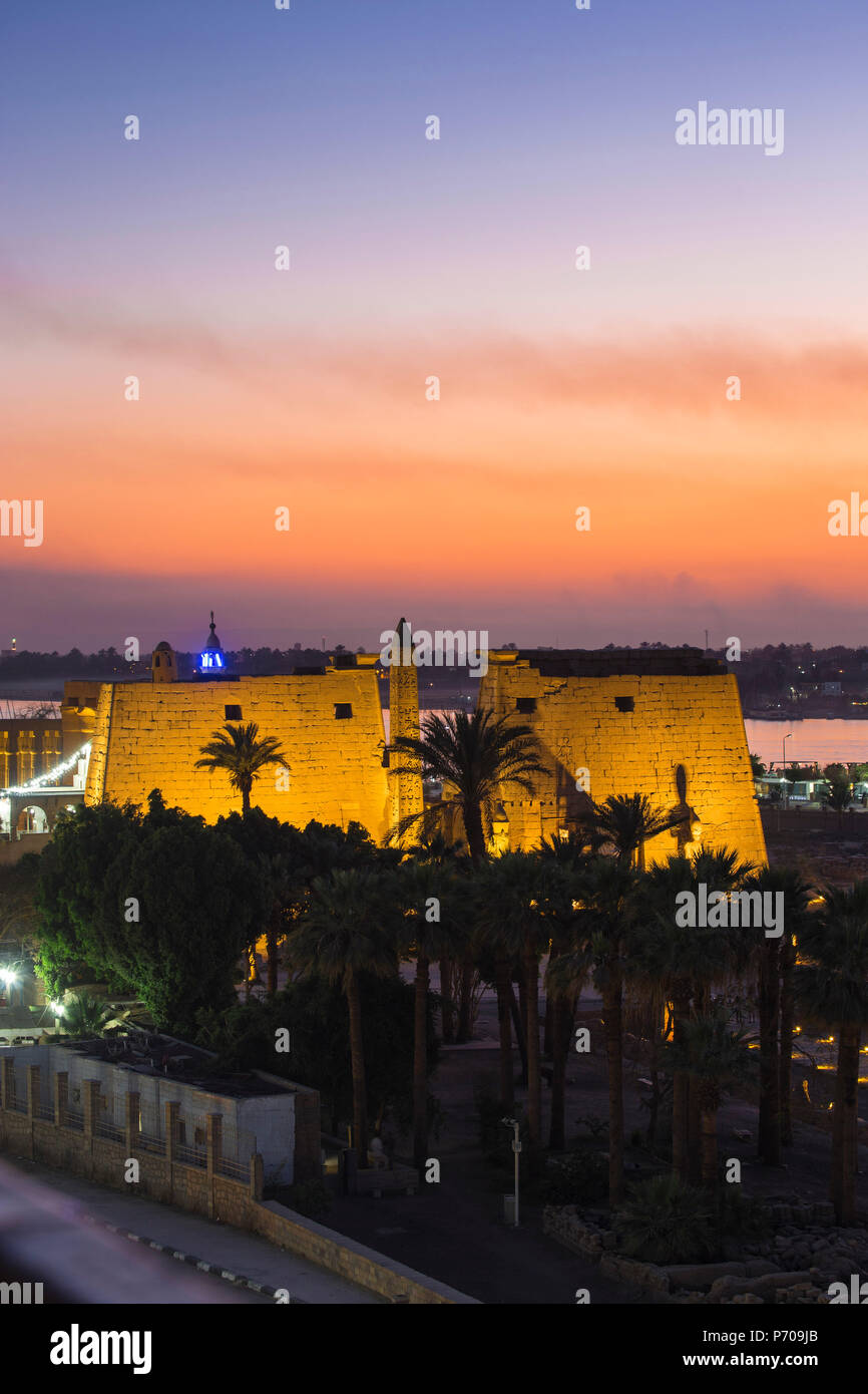Egypt, Luxor, Luxor Temple, View of Luxor Temple Stock Photo