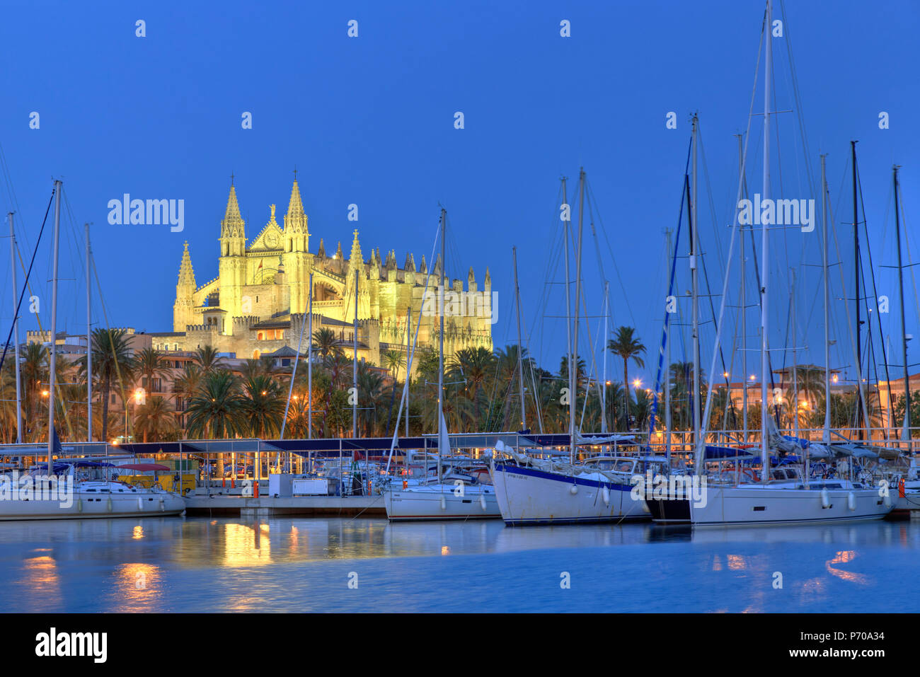 Spain, Balearic Islands, Mallorca, Palma de Mallorca, Cathedral Stock Photo