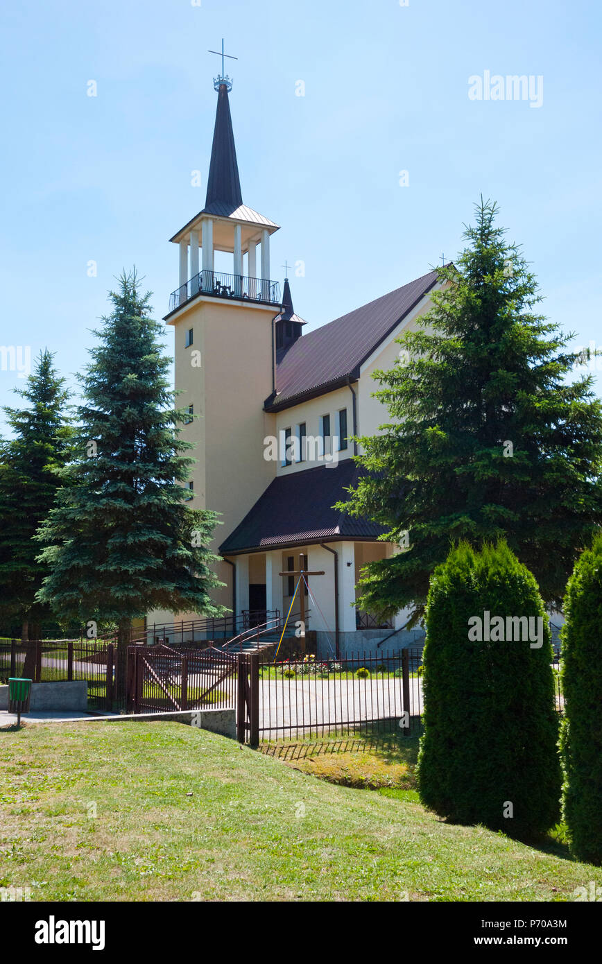 Church of The Blessed Mary Virgin in the village of Kamienica Gorna, South East Poland, Europe. Stock Photo