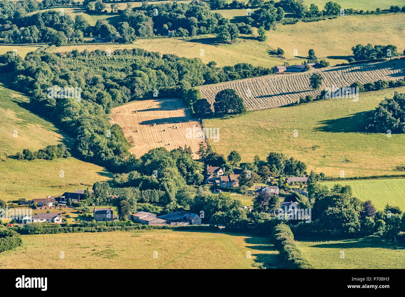 The tiny hamlet of Discoed, in Radnorshire (Powys), near Knighton, deep in the peaceful countryside of the Welsh Marches between Wales and England Stock Photo