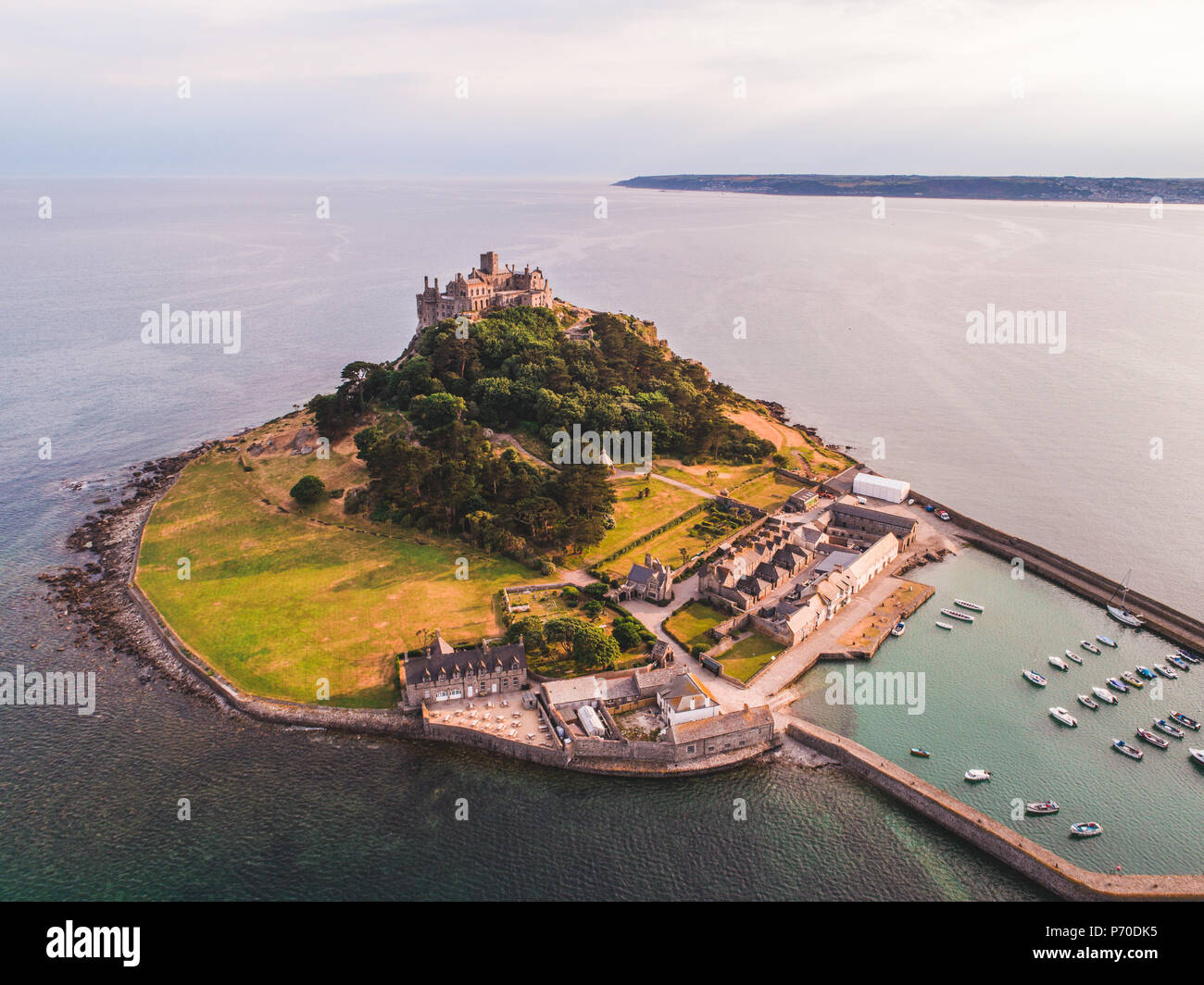 Drone At Saint Michaels Mount Stock Photo Alamy Drone at saint michaels mount stock photo alamy
