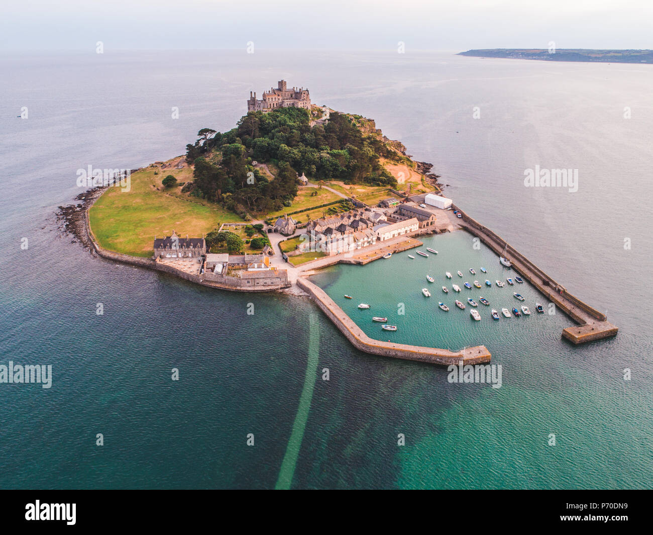 Drone At Saint Michaels Mount Stock Photo Alamy Drone at saint michaels mount stock photo alamy