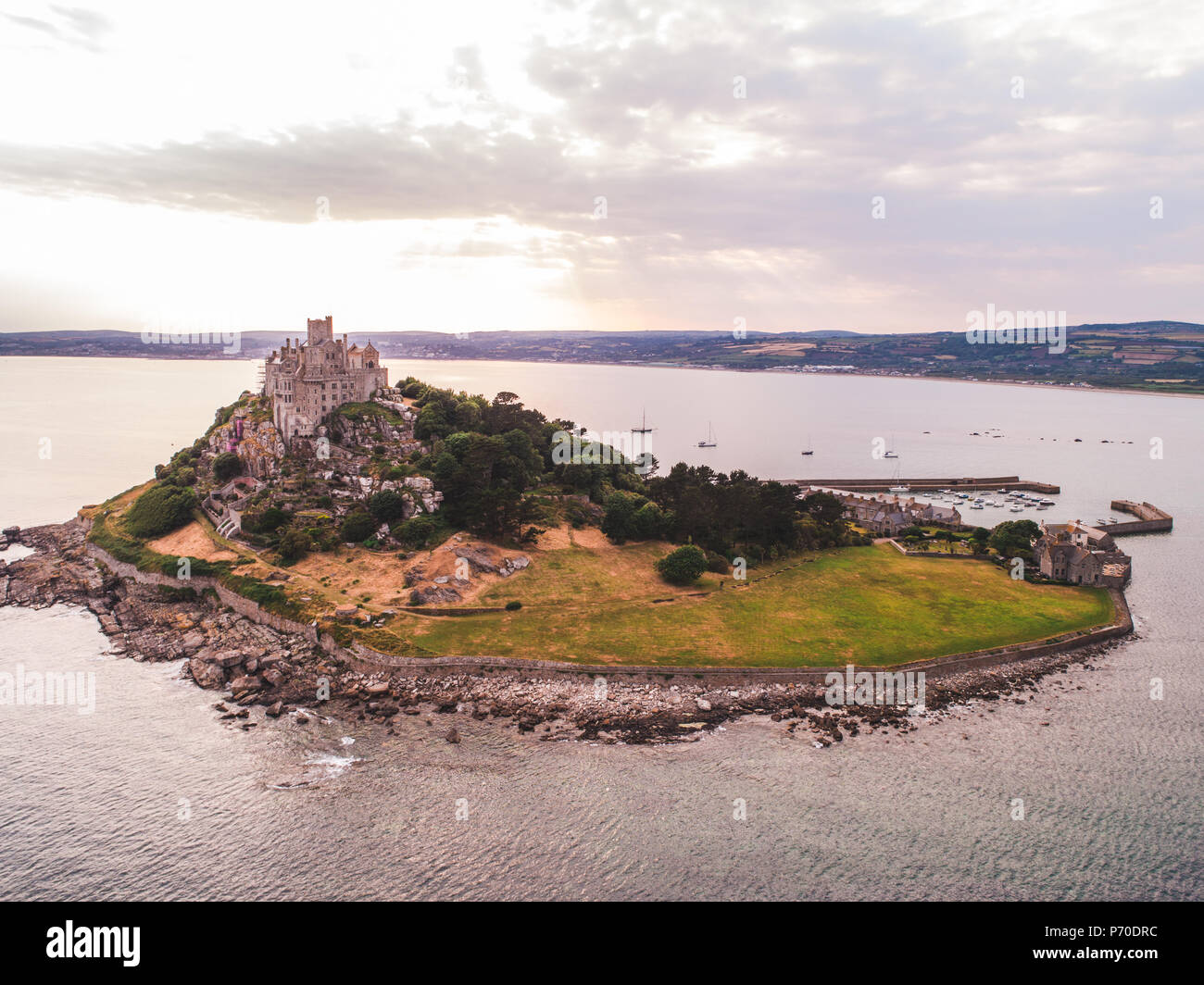 Drone At Saint Michaels Mount Stock Photo Alamy Drone at saint michaels mount stock photo alamy