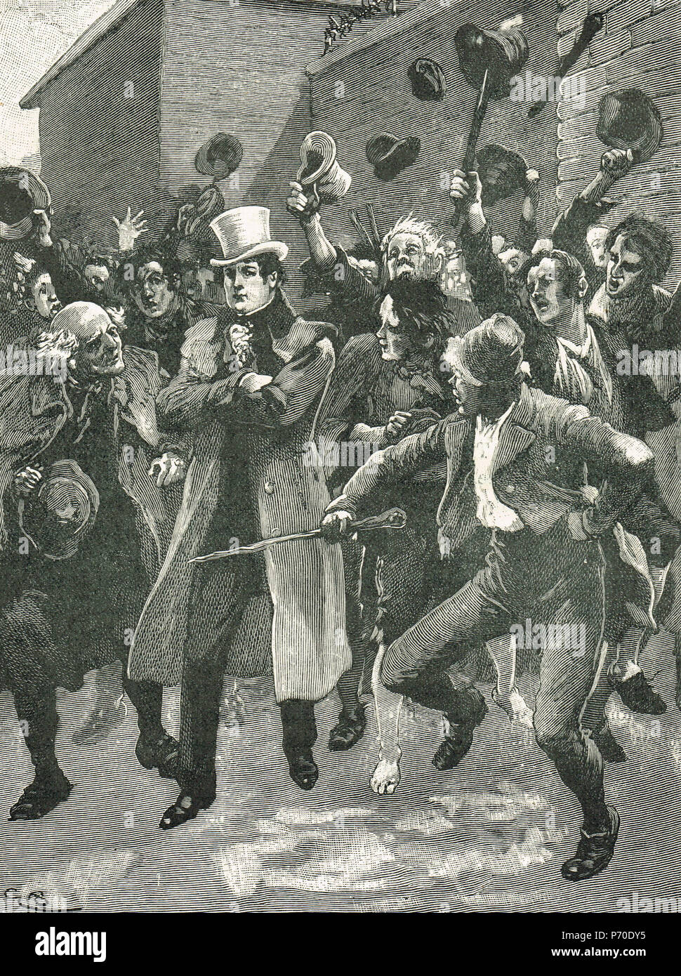 Release of Daniel O'Connell, Richmond Bridewell prison, Dublin, 1844 Stock Photo