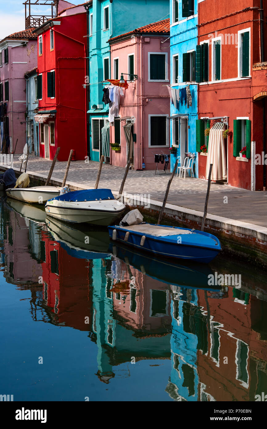 Burano, Venice Italy, taken during the spring. Stock Photo