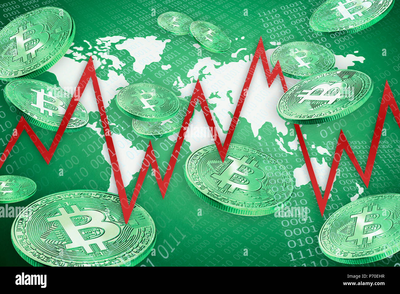 Bitcoin global market Stock Photo