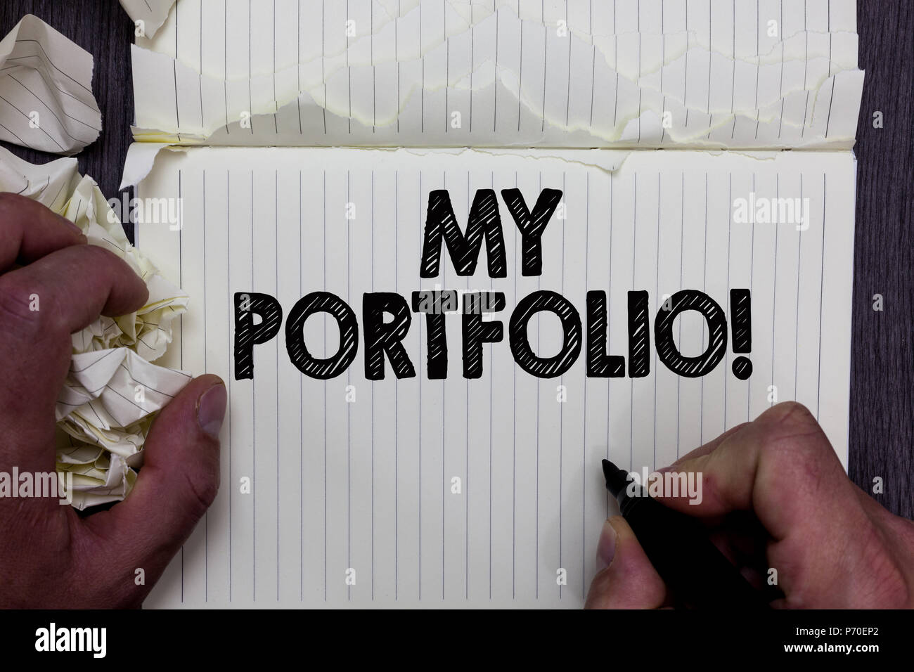 Handwriting text writing My Portfolio Motivational Call. Concept