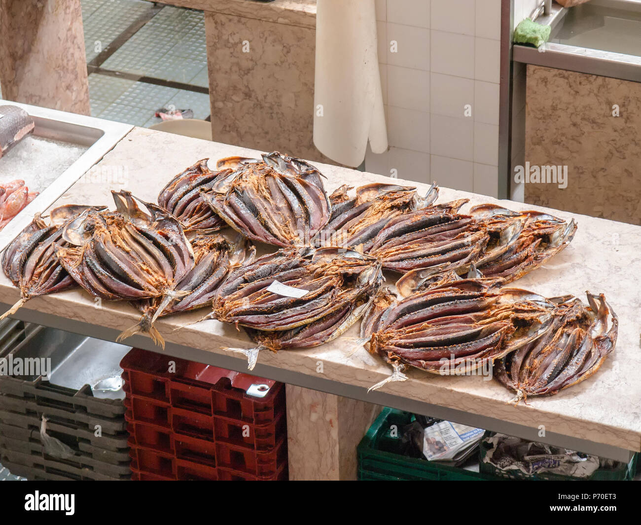 Fish market in Funchal, Madeira Stock Photo