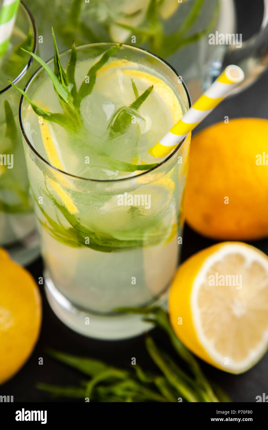 Tarragon lemonade drink Stock Photo Alamy