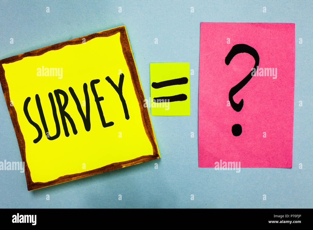 Handwriting text writing Survey. Concept meaning Questioning group of