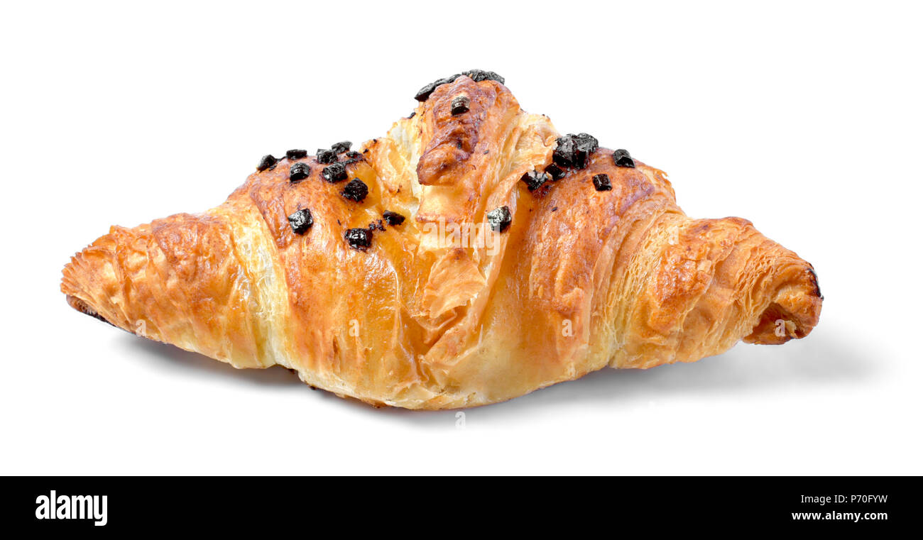 Delicious french chocolate croissant or butter croissant with chocolate