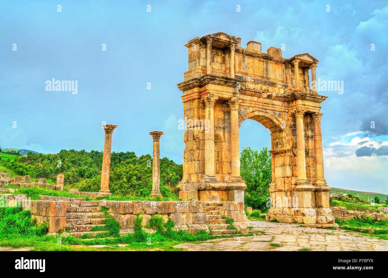 Arch of Caracalla at Djemila in Algeria Stock Photo