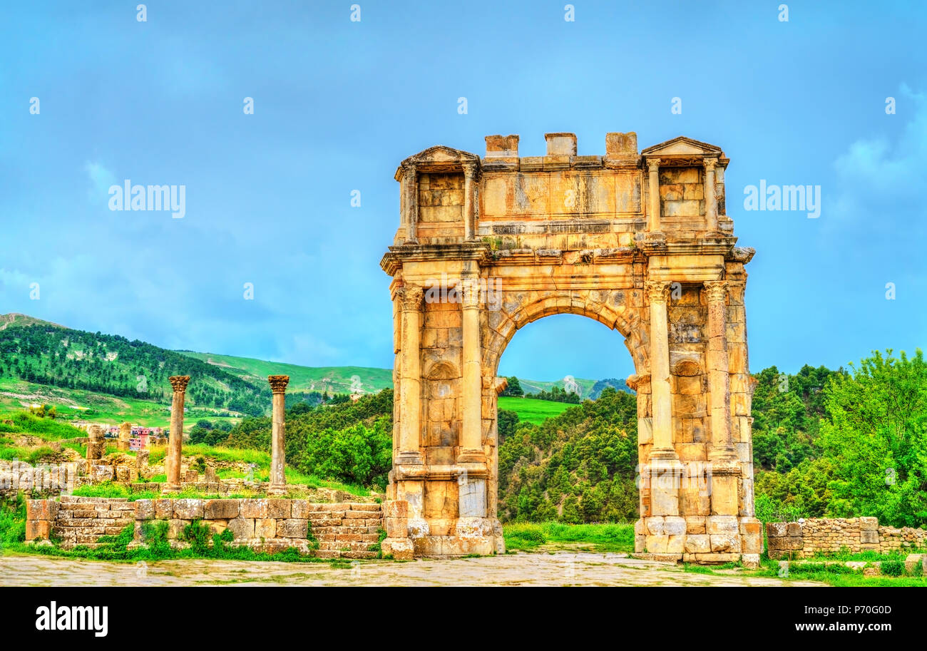 Arch of Caracalla at Djemila in Algeria Stock Photo